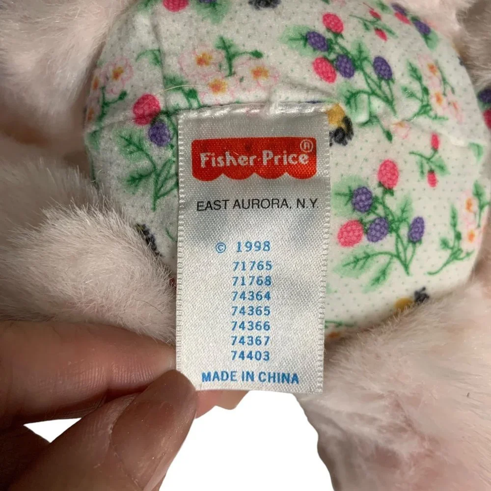 Vintage 90s Fisher Price Berrylynn Bear Plush Toy 9 in Pink Fur Briarberry Coll